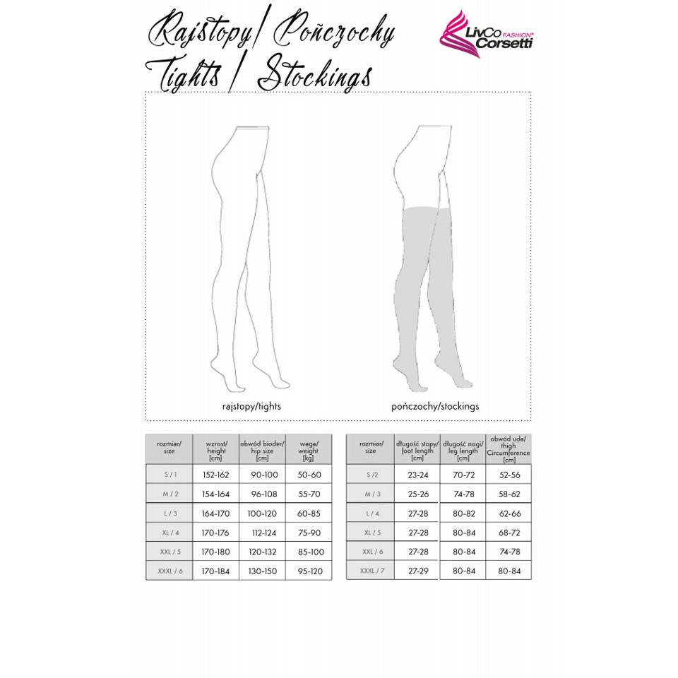 Eleganckie Czarne Pończochy Samonośne - Valentina Silver LivCo Corsetti S