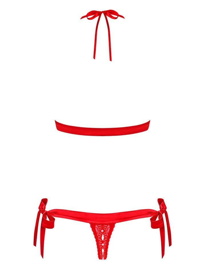 Czerwony Komplet - Obsessive 822-SET-3 L/XL