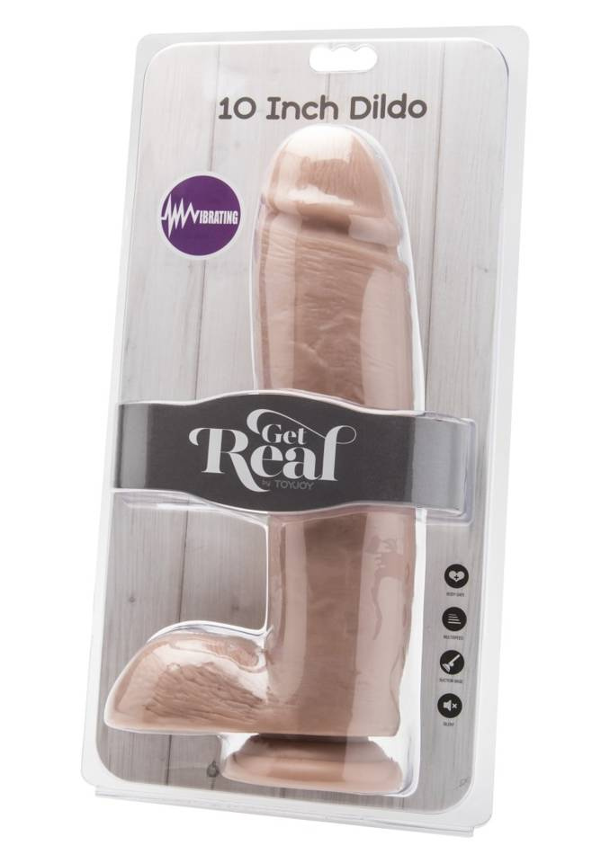 Ogromny Wibrujący Penis Z Przyssawką - Get Real 10" 25,8Cm
