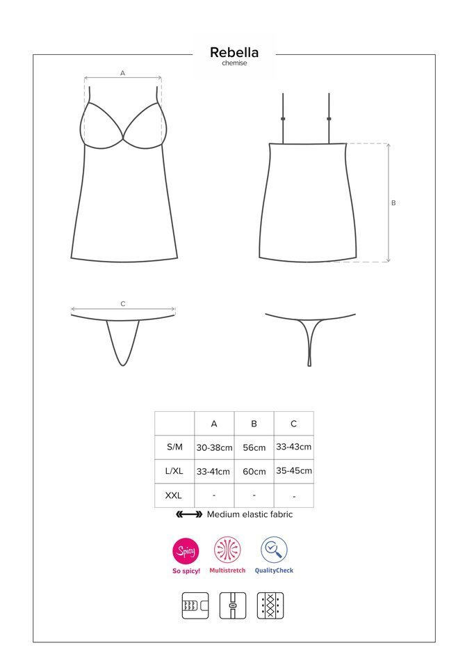 Prześwitująca Koszulka i Stringi - Obsessive Redella L/XL