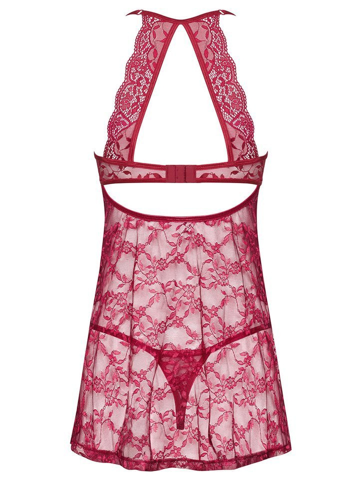 Czerwona, Koronkowa Babydoll i Stringi - Obsessive Ivetta S/M
