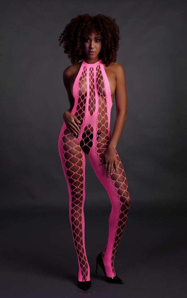 Neonowy Bodystocking Ouch! 835 Pink XS/XL