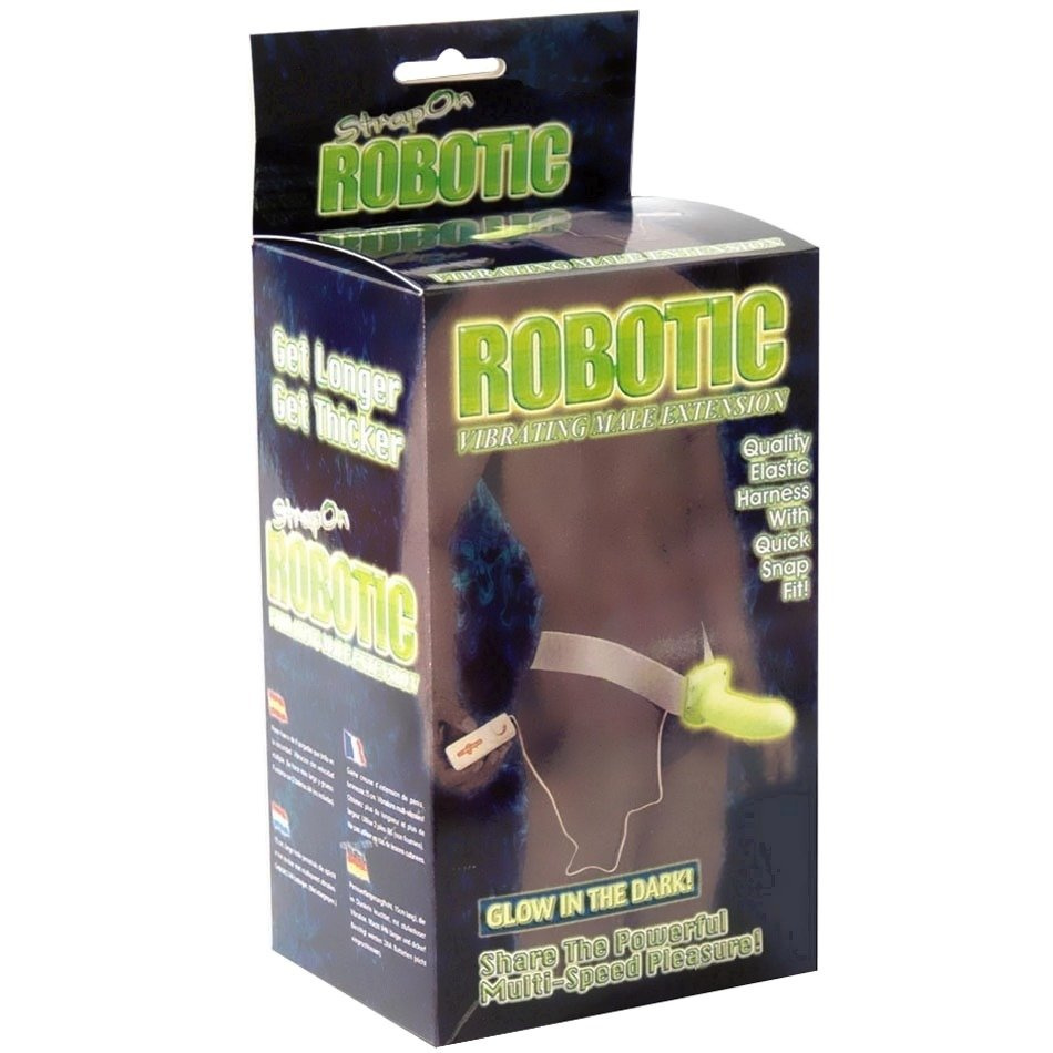 Świecący Członek Na Pasach Dla Panów - Robotic Strap-On Glow In The Dark