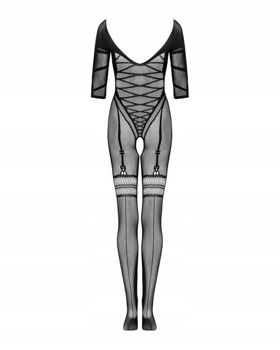 Czarny Bodystocking Siateczkowy Prześwitujący G329 Obsessive S/M/L
