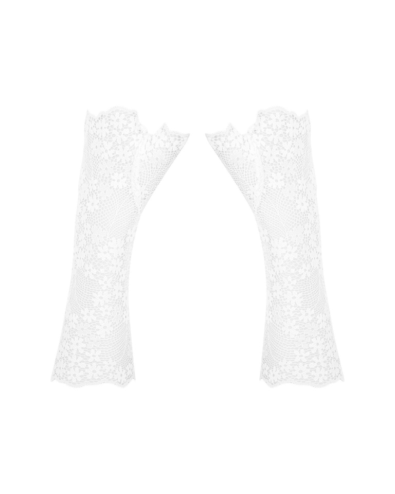 Heavenlly Koronkowe Białe Rękawiczki Obsessive One Size (uniwersalny)