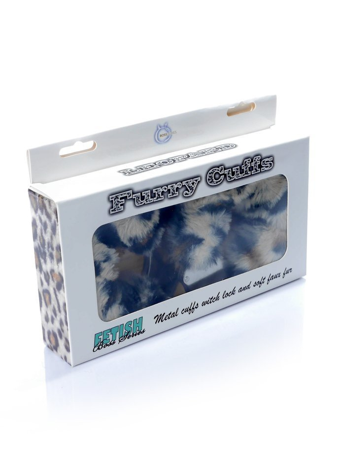 Metalowe Solidne Kajdanki Z Futerkiem W Panterkę - Furry Cuffs