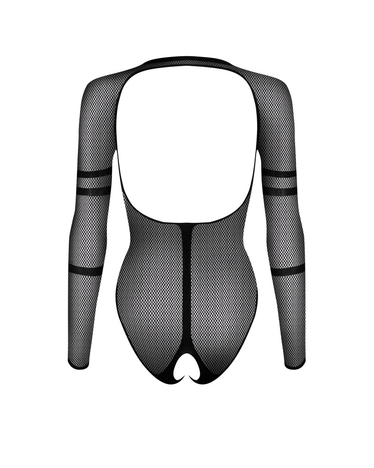 Czarne Body z Otwartym Krokiem Prześwitujące B 137 Obsessive XL/XXL