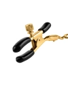 Zaciski na Sutki Połączone Łańcuszkiem Złote  Fetish Gold Nipple Clamps