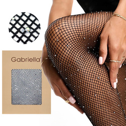 Rajstopy Kabaretki z Kryształkami Gabriella 565 Błyszczące Rajstopy z Efektem Glamour