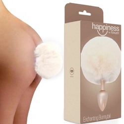 ToyJoy Happiness Enchanting – Korek Analny z Białym Puszystym Ogonkiem