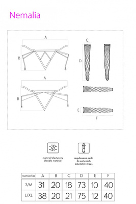 Nemalia Sexy Komplet – Pas, Pończochy i Rękawiczki Kabaretki LivCo Corsetti!