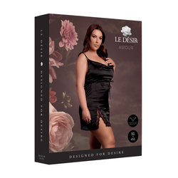 Sexy Czarna Sukienka z Koronką i Krzyżującymi Się Paskami – XL–4XL Le Desir