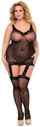 Czarny Kombinezon w Panterkę Pussy SoftLine 6272 Plus Size