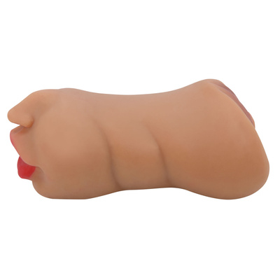 Ręczny Masturbator Usta i Wagina ZOEY, Realistyczne zęby! Premium Dwustronny!