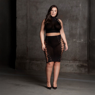 Dwuczęściowy Komplet z Crop Topem i Spódniczką z Wycięciami Kala 05 Le Désir 