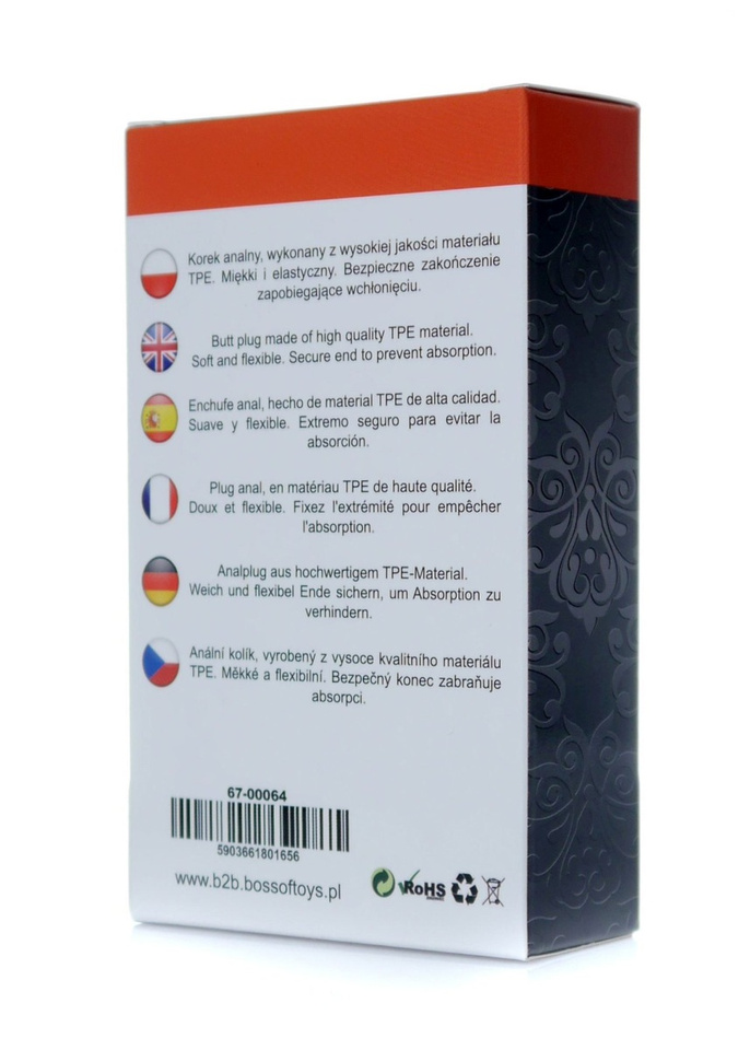 Korek Analny Plug-T-Plug Ripple Tpe, 9,5 Cm, Anatomiczny Kształt