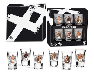 Kieliszki „Rozbierani Panowie” Termoaktywne Rozbierane Kieliszki