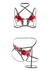 Sexy komplet z motywem róży – Roses Bra & Crotchless Panty (Daring)