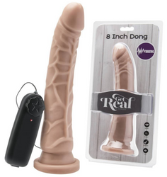 Wibrator Naturalny Z Przyssawką I Pilotem - Get Real 8 Inch Dildo Vibrating 22cm