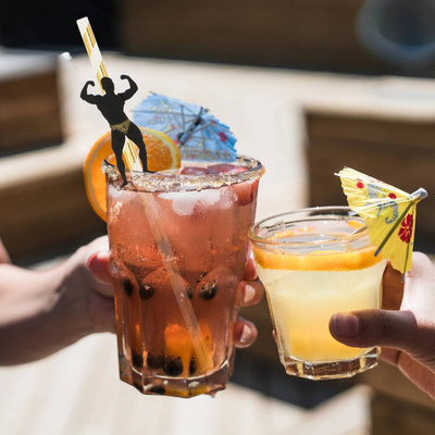 Słomki z Tancerzami – Różowe Złoto, Gadżet na Wieczór Panieński 6 szt.