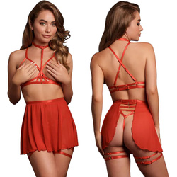 4-częściowy Zestaw Open-Cup z Siateczkową Spódniczką i Pasem 78 Le Désir