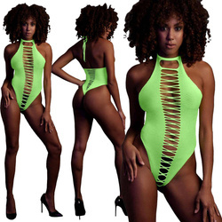 Neonowe Body Ouch! 837 Green UV Active Regulowane Ramiączka Sexy!