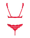 Zestaw Bergamore Obsessive – Czerwony, Otwarte Miseczki i Stringi Crotchless