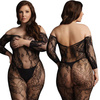 Koronkowy bodystocking z długim rękawem i otwartym krokiem 33 Le Desir 
