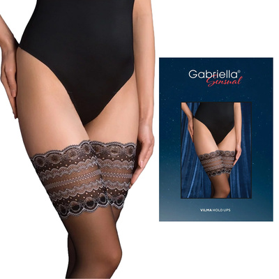 Sexy Pończochy Samonośne Gabriella 541 Calze Vilma Eleganckie Pończochy z Koronką 20 Den