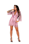 Damski Szlafrok Koronkowy LivCo Corsetti Sheer Pink – S/M, L/XL, XXL!