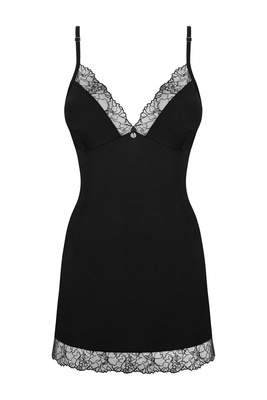 Bella Rou – Klasyczna Halka (Koszulka Nocna) i Stringi z Eleganckim Haftem Obsessive