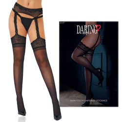 Pończochy samonośne z pasem Satin Touch 20D – koronkowe Daring