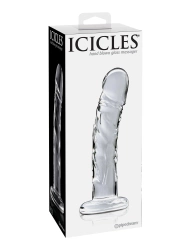 Icicles No 62 – Luksusowe Szklane Dildo z Zakrzywioną Główką 19 cm