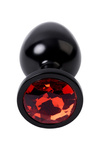 Black Anal Plug Red Cristal – czarny aluminiowy korek analny z kryształem