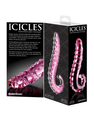 Macka Ośmiornicy Szklany Korek Analny Różowy - Icicles No 24 Pipedream