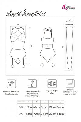 SEXY ŚWIĘTA Strój Mikołajki Body Limpid Snowflakes Livco Corsetti!