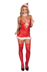 Niphrea – Kuszący Strój Uległej Mikołajki 5-częściowy Livco Corsetti