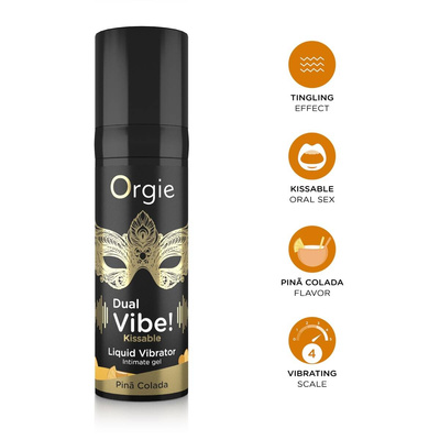 Wibrator W Płynie ORGIE Dual Vibe 15ml – Smak Pina Colada, Efekt Mrowienia!