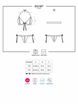 Czerwony Komplet - Obsessive 822-SET-3