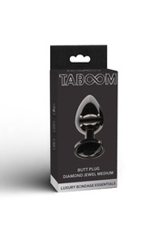 Taboom Butt Plug With Diamond Medium 17117 – Korek Analny z Czarnym Kryształem