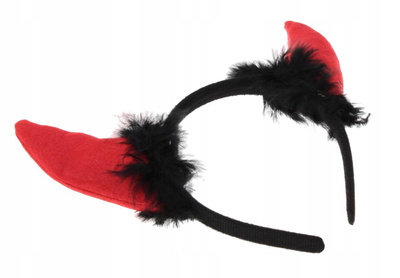 Opaska Diabelskie Rogi Pluszowe Przebranie Halloween Impreza Rogi Diabła