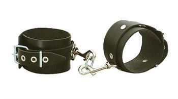 Kajdanki na ręce łączone karabińczykami Leder 2005