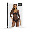 Siateczkowy kombinezon Bodystocking 2048 SoftLine w kratkę, otwarty krok