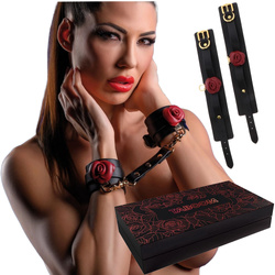 Kajdanki BDSM Wild Roses z Różą Czarne Taboom