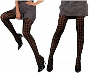 Seksowne Rajstopy w Pepitkę ZigZag 20 DEN LivCo Corsetti – Geometryczny Wzór