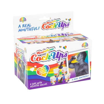 Cockups - Komplet 6 Papierowych Kubeczków z Nadrukowanymi Penisami