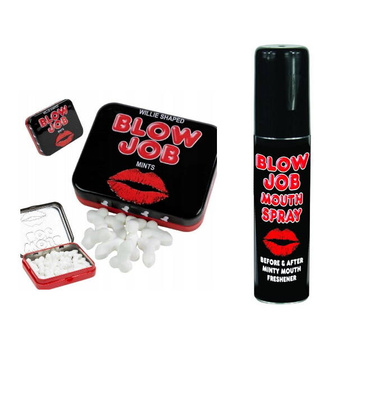 Zestaw Blow Job: Miętowy Odświeżacz Do Ust + Miętówki Peniski