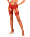 Pończochy Lacelove Obsessive – Cieliste z Czerwoną Koronką