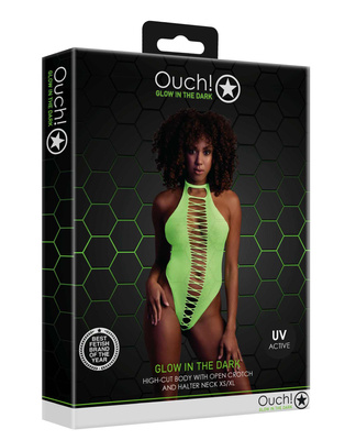 Neonowe Body Ouch! 837 Green UV Active Regulowane Ramiączka Sexy!