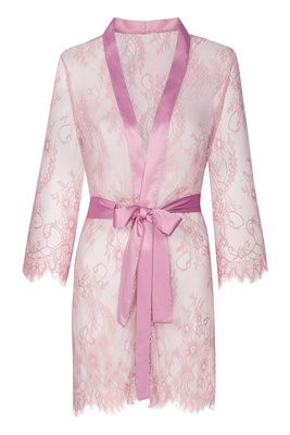 Damski Szlafrok Koronkowy LivCo Corsetti Sheer Pink – S/M, L/XL, XXL!